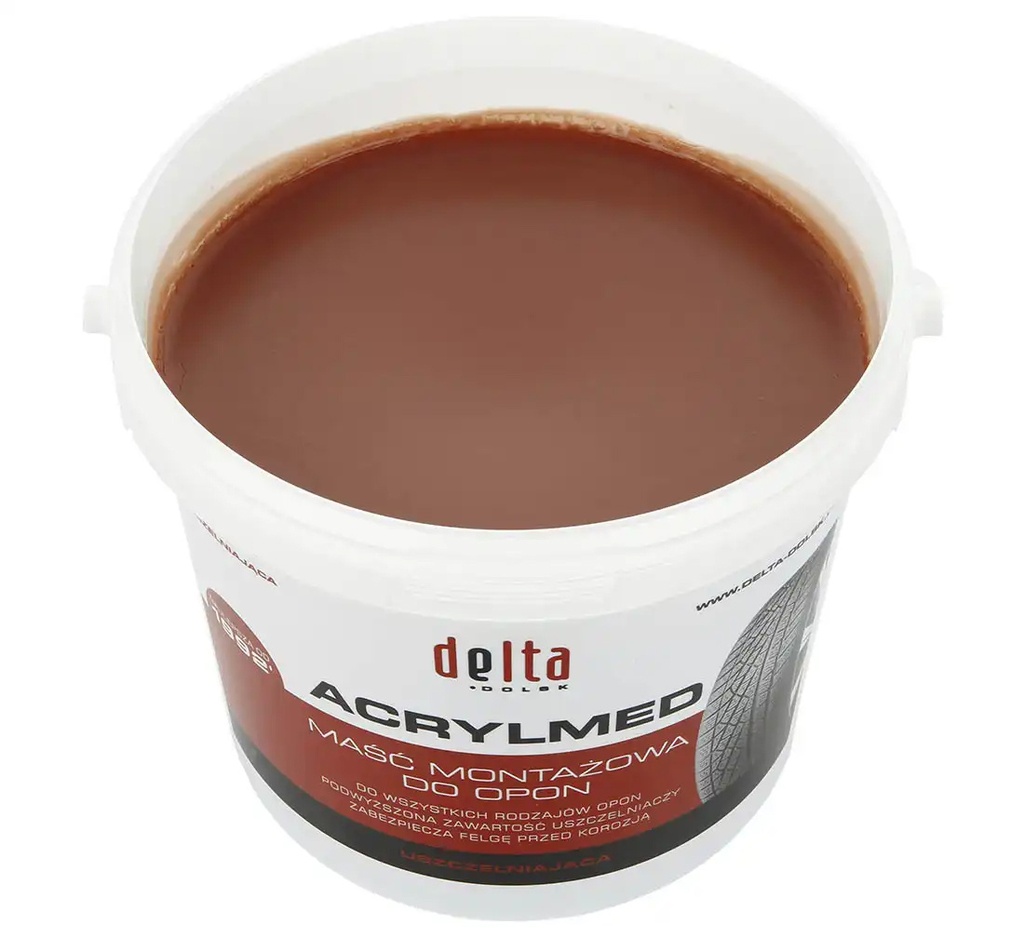 ᴿᴰ Padangų montavimo pasta DELTA Acrylmed, raudona, su sandarikliu, 4 kg (08-00-89, REDATS)