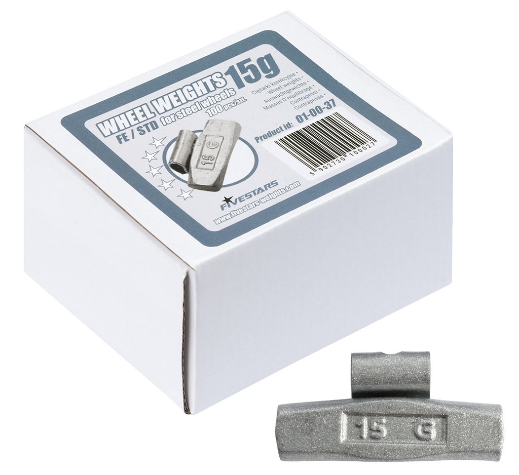 ᴿᴰ Clip-on FE weights FIVE STARS 15 g, for steel rims (01-00-37, FIVE STARS)