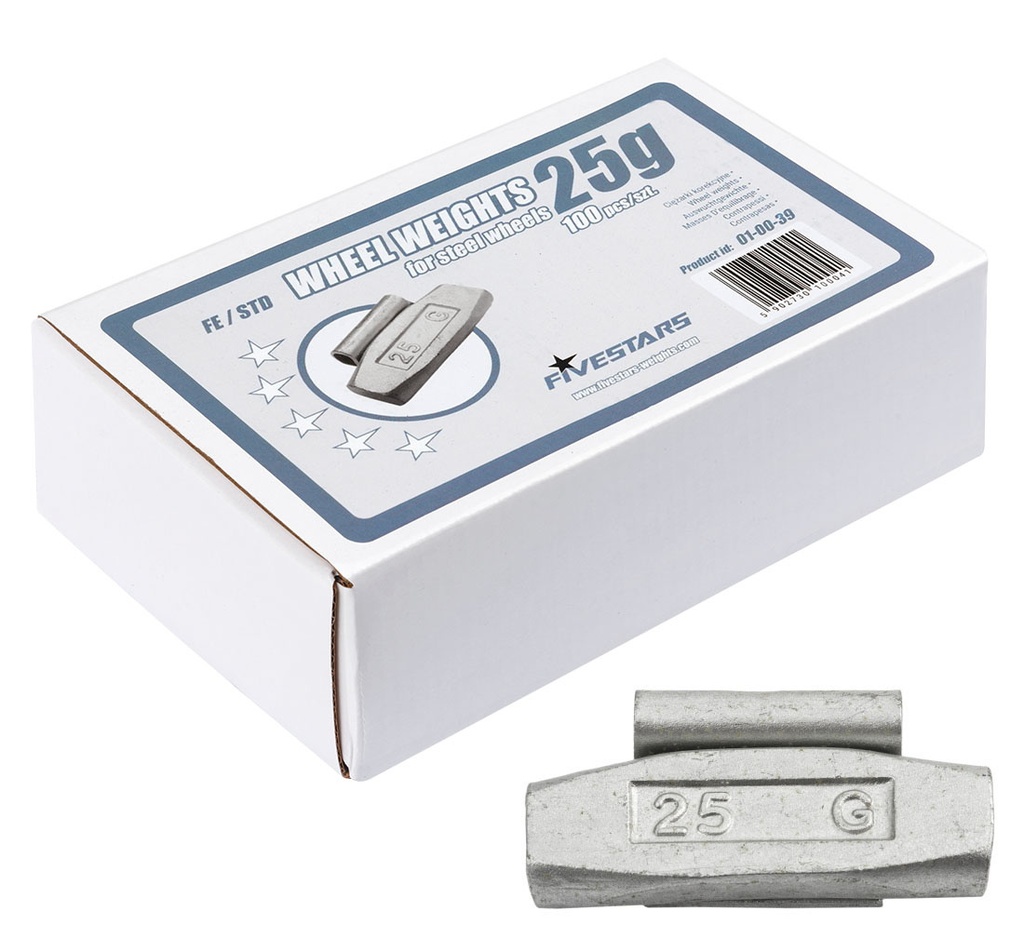 ᴿᴰ Clip-on FE weights FIVE STARS 25 g, for steel rims (01-00-39, FIVE STARS)