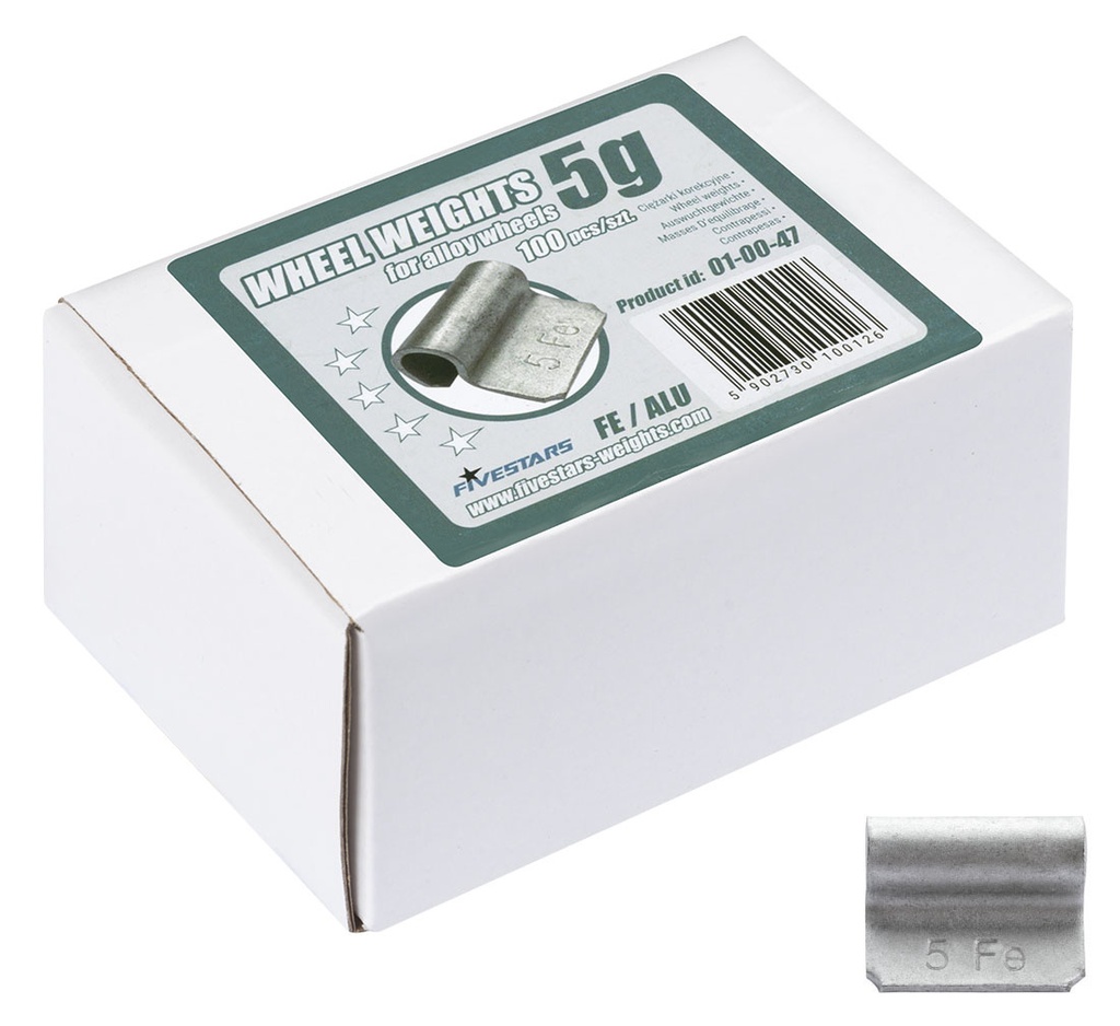 ᴿᴰ Clip-on FE weights FIVE STARS 5 g, for ALU rims (01-00-47, FIVE STARS)