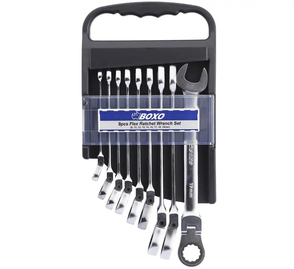 Ring-ended spanners - BOXO, 8-19mm 9 pcs (07-00-30, REDATS)