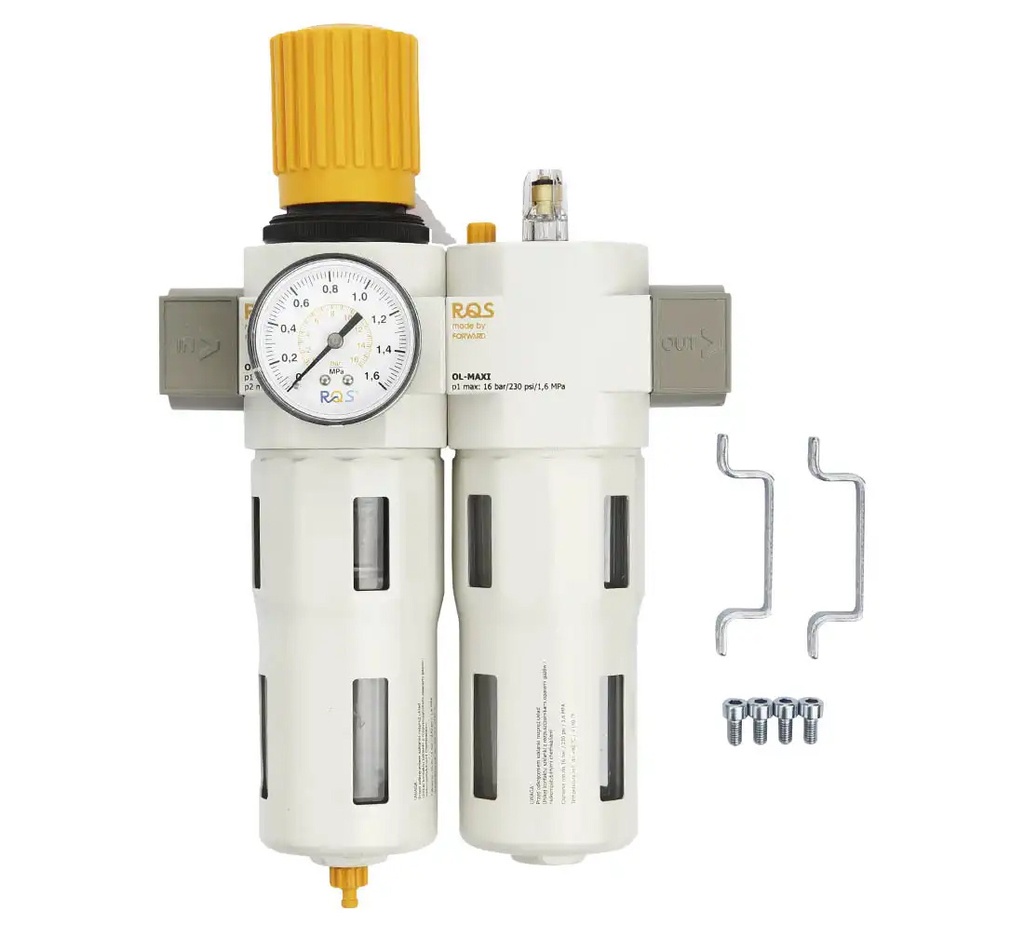 ᴿᴰ Air pressure regulator with water separator and lubricator 1" MAXI RQS (05-00-91, REDATS)