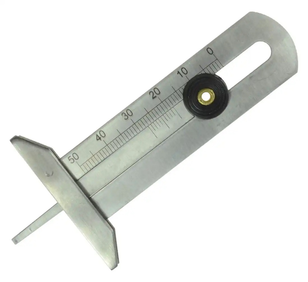 ᴿᴰ Metāla protektora dziļuma mērītājs 50 mm ar futrāli (04-01-38, REDATS)