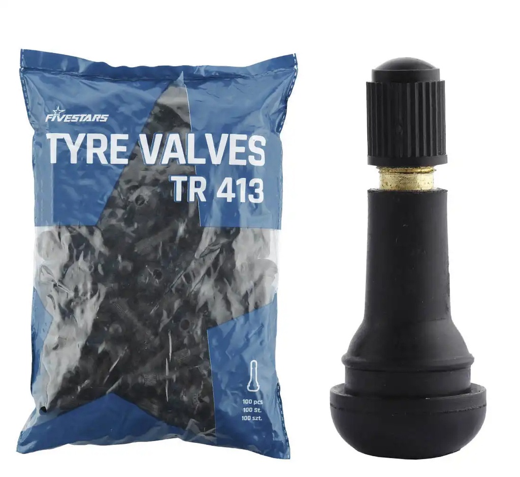ᴿᴰ Tubeless tyre valves TR413 FIVESTARS, 100 pcs (03-00-90, FIVESTARS)
