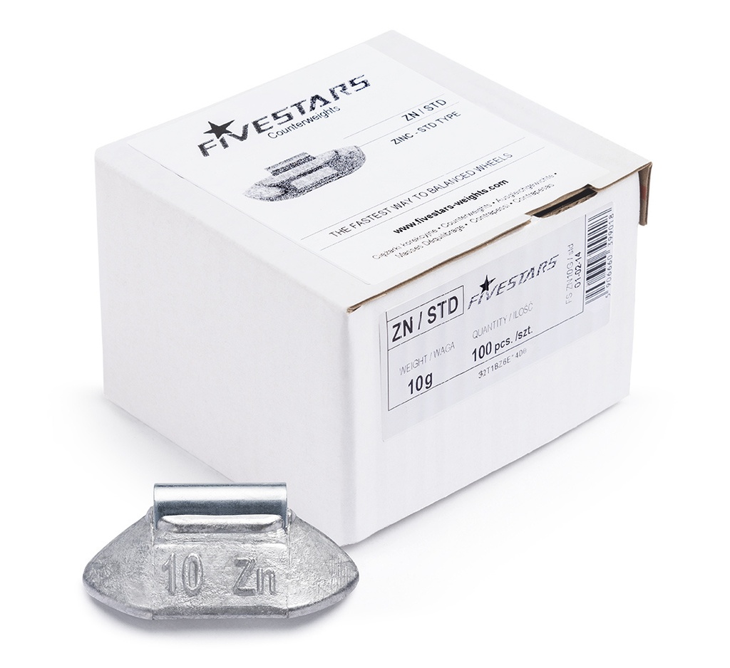 ᴿᴰ Užspaudžiami Zn svareliai FIVE STARS 10 g, 100 vnt. (01-02-14, FIVE STARS)