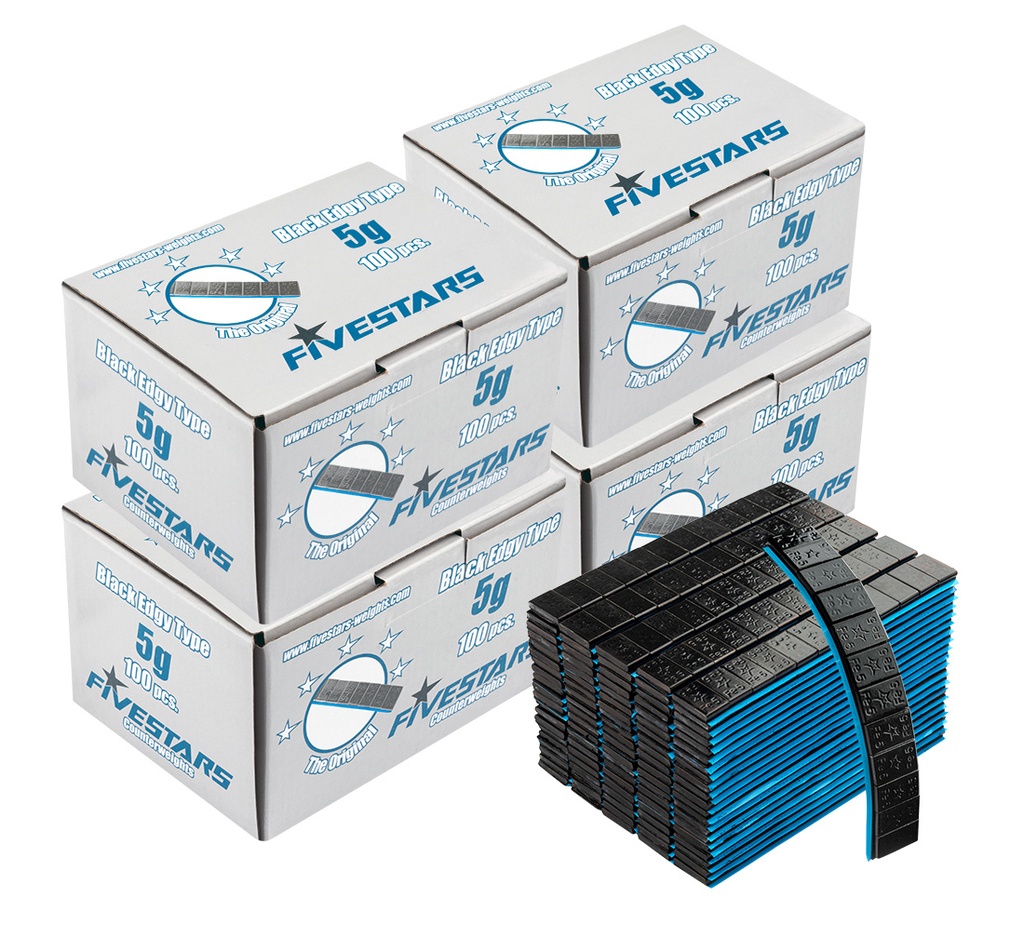 ᴿᴰ Līmējamie atsvari FIVE STARS Edgy, juodi, 12×5 g, 400 gab. (01-02-72, FIVE STARS)