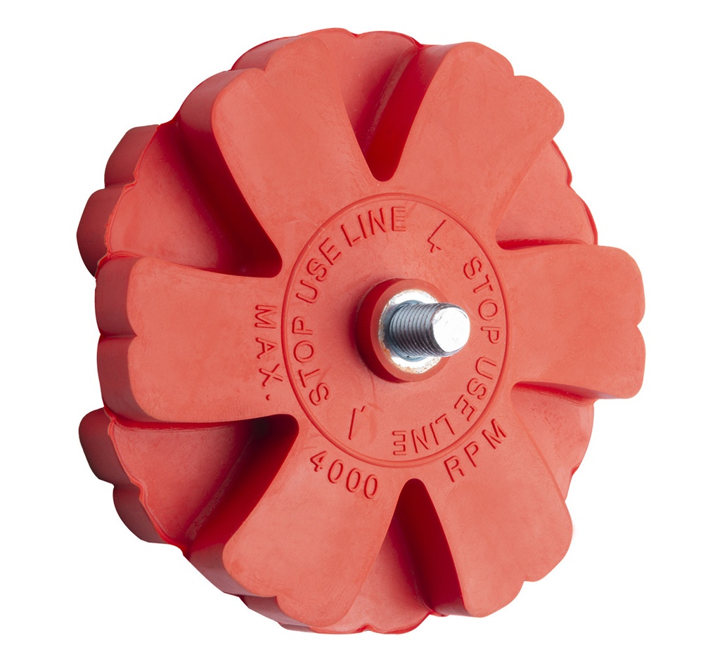 Corrugated rubber disc for removing glue for drill (04-03-64, REDATS)