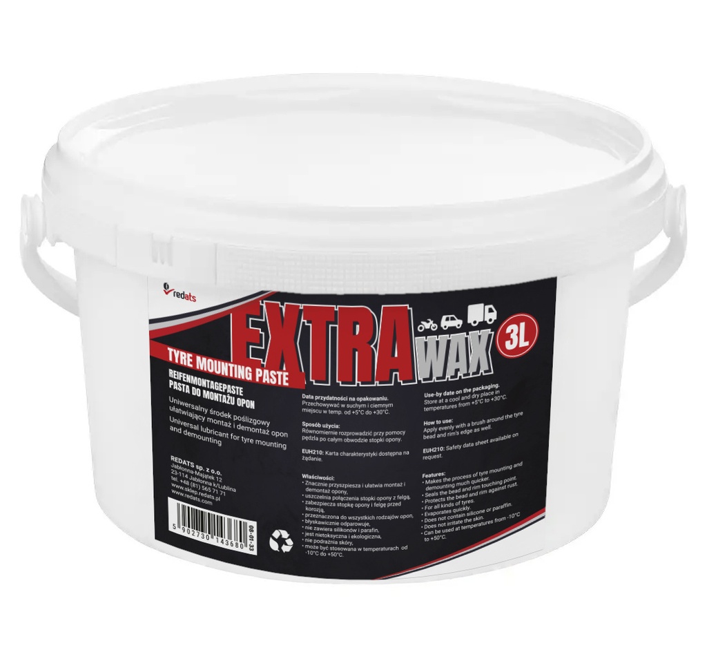 ᴿᴰ Tyre mounting paste Extra Wax, 3 kg (08-01-33, REDATS)