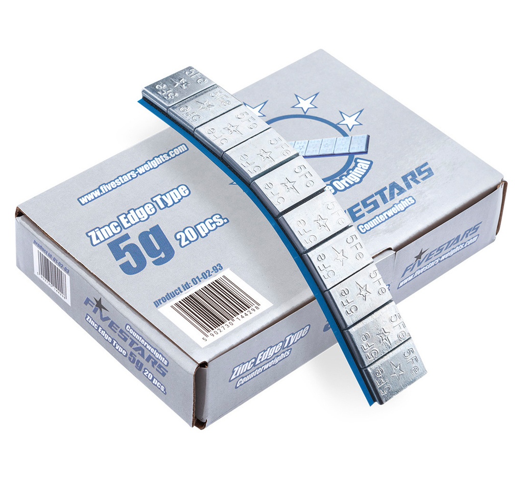 ᴿᴰ Līmējamie riteņu atsvari FIVE STARS 5 g, cinkoti, mazs iepakojums (01-02-93, FIVE STARS)