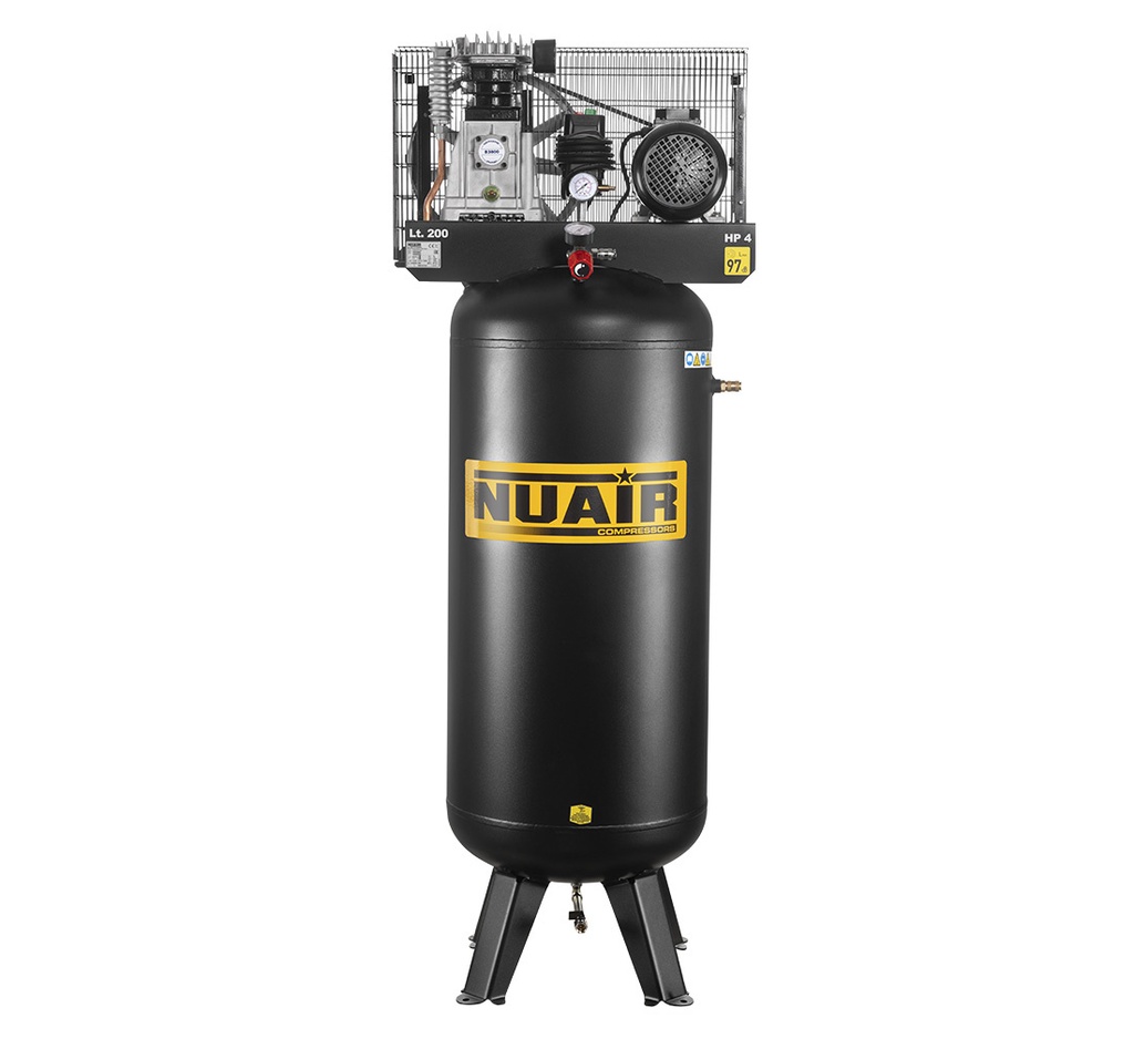 ᴿᴰ Vertical piston compressor 200 L, NUAIR, 4 kW, 400 V (16-01-39, NUAIR)