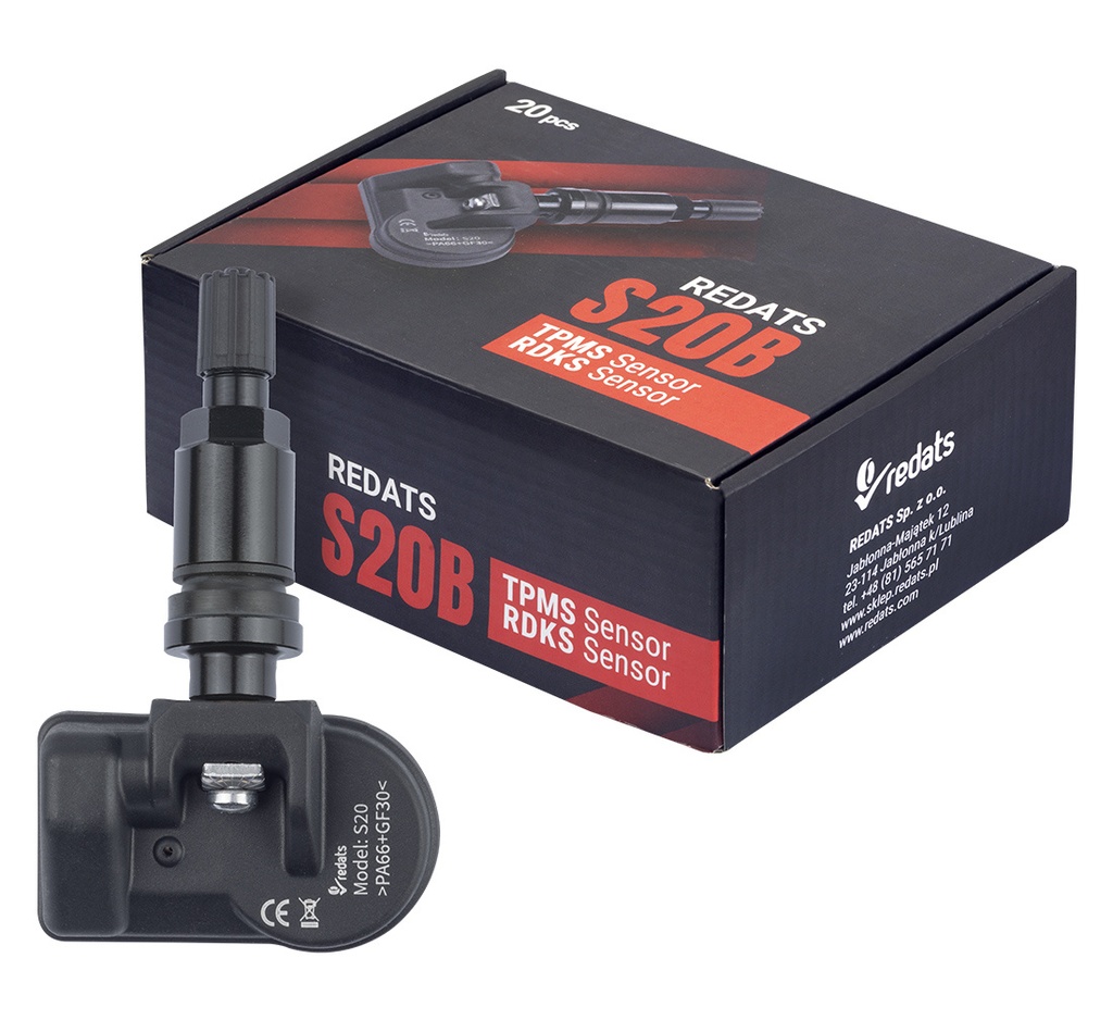 ᴿᴰ Universālais TPMS sensors S20B, alumīnija melns, 433/315 MHz (19-01-21, REDATS)