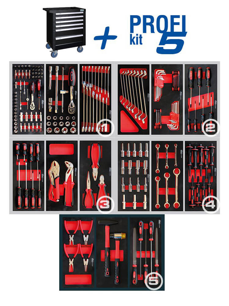 Įrankių vežimėlis su 6 stalčiais, juodas (05.088.85X, MARCO TOOLS)