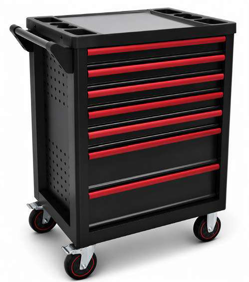 7-drawer tool trolley with stainless steel top and 290 tools (05.088.156, MARCO TOOLS)