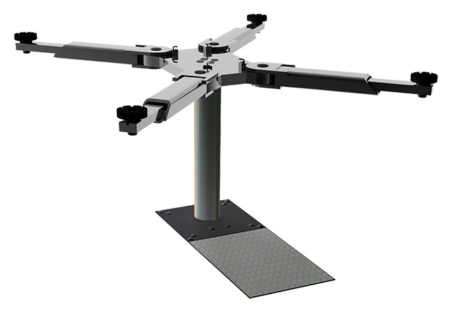 Single-ram pit lift X with swing-arm support, 3.5 t, 1900 mm stroke (P1-35.19-X, PITLIFT)