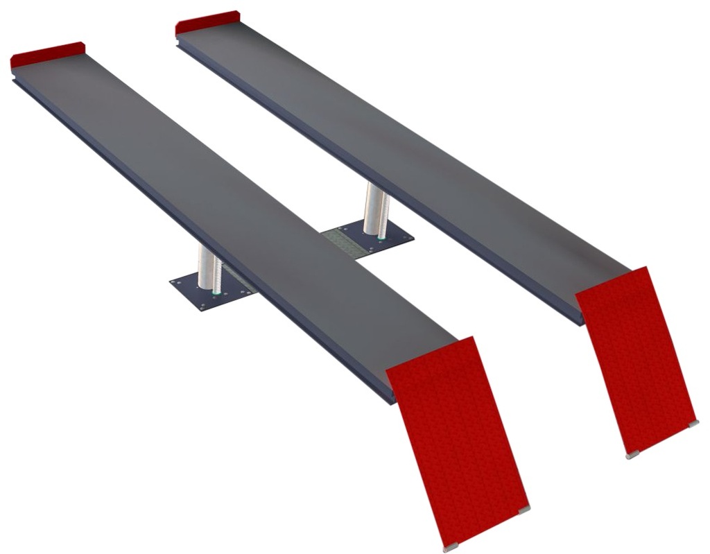 Two-ram pit lift P2-50 40A with 5000 mm drive-on runways, 4 t, 1900 mm stroke (P2-50.19-40A50, PITLIFT)