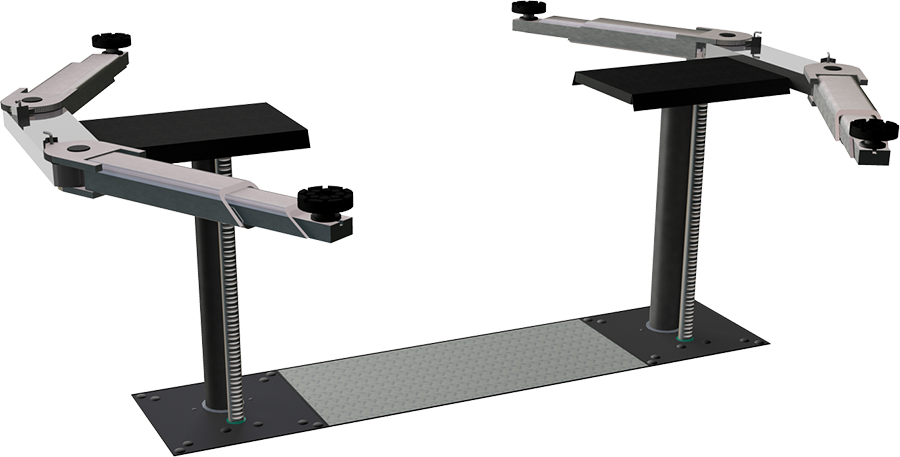 P2-35 two-ram lift with KK-35 swing-arm support, complete, 3.5 t, 1900 mm stroke (P2-35.19-KK35, PITLIFT)