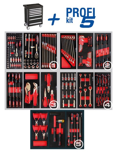 [05.088.06X] Instrumentu ratiņi ar 7 atvilktnēm TMX PROFI, melni (05.088.06X, MARCO TOOLS)