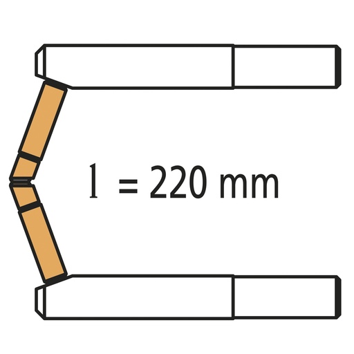 [051058] 2 RX3 Arms 220 mm 20° with 2 Caps Included (051058, GYS)