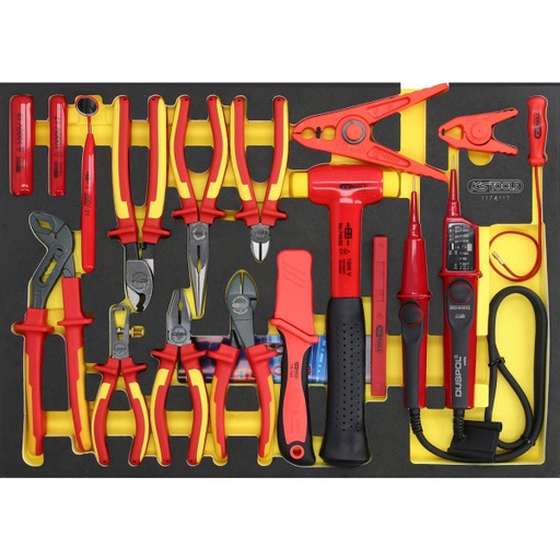 [117.6117] ERGOTORQUE VDE knaibļu komplekts putu ieliktnī, 17 gab. (117.6117, KS TOOLS)