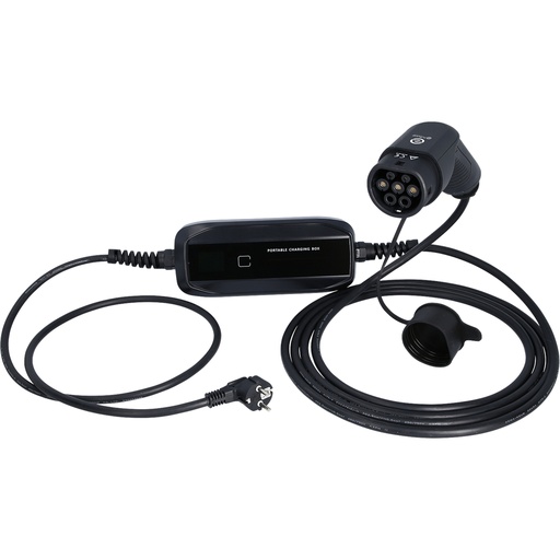 [117.7610] Mobilā uzlādes stacija Schuko / Type 2 ar LCD, 3,7 kW, 230 V, 10/16 A, 5 m (117.7610, KS TOOLS)