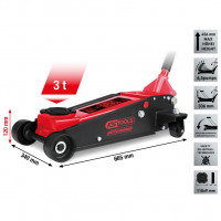 [160.1010] Hidraulinis plieninis domkratas, 3000 kg, kėlimo aukštis 120–456 mm (160.1010, KS TOOLS)