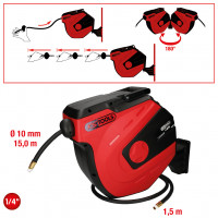 [515.3440] Automatinė suslėgto oro žarnos ritė, Ø10 mm x 15 m (515.3440, KS TOOLS)