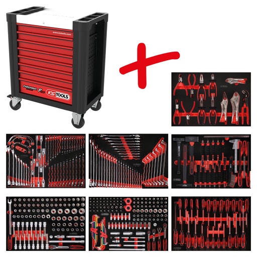 [810.7399] PERFORMANCEplus tool trolley set P10 with 399 tools in 7 drawers (810.7399, KS TOOLS)
