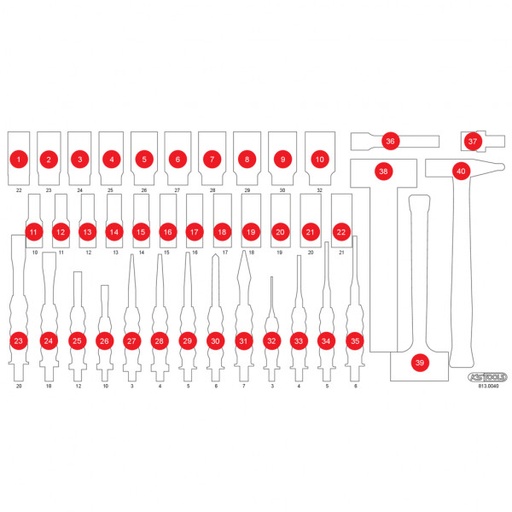 [813.0040-97] Empty foam insert for 813.0040 (813.0040-97, KS TOOLS)