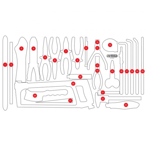 [813.0036-97] Tuščias putplasčio įdėklas, skirtas 813.0036 (813.0036-97, KS TOOLS)