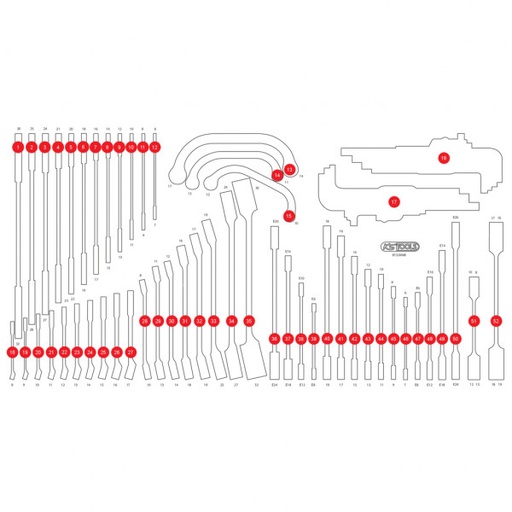 [813.0068-97] Empty foam insert for 813.0068 (813.0068-97, KS TOOLS)
