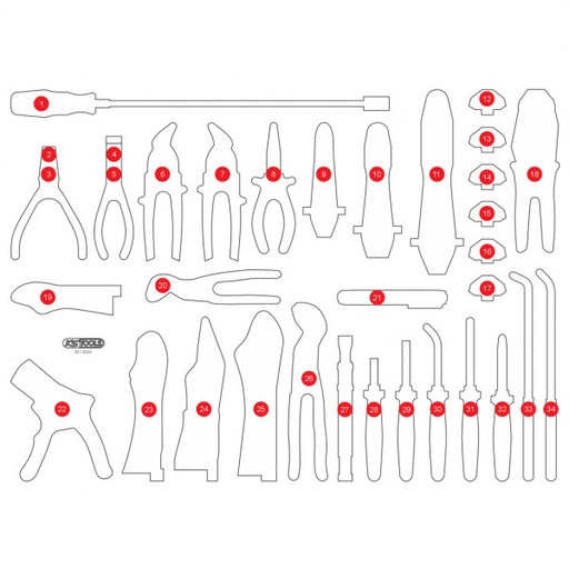 [821.0034-97] Tukšs putuplasta ieliktnis, paredzēts 821.0034 (821.0034-97, KS TOOLS)