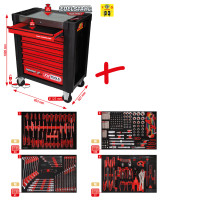 [810.4241] PERFORMANCEplus P10 instrumentu ratiņu komplekts ar 241 instrumentu 4 atvilktnēs (810.4241, KS TOOLS)