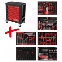 [815.6423] PERFORMANCEplus P15 įrankių vežimėlio rinkinys su 423 įrankiais 6 stalčiuose (815.6423, KS TOOLS)