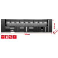 [866.6310] Workshop cabinet system, straight, 7320 x 500 mm, variant 1 (866.6310, KS TOOLS)