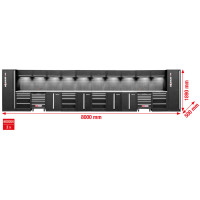 [866.6260] Workshop cabinet system, straight, 8000 x 500 mm, variant 2 (866.6260, KS TOOLS)