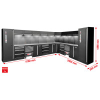 [866.6290] Workshop cabinet system, L-shape, 4760 x 3400 mm (866.6290, KS TOOLS)