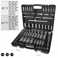 [917.0082] Muciņu komplekts 1/4"+3/8"+1/2", collu izmēri, 82 gab. (917.0082, KS TOOLS)