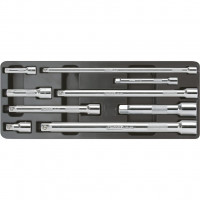 [918.0007] CHROMEplus pagarinātāju ar fiksatoru komplekts 1/4 collas + 3/8 collas + 1/2 collas, 9 gab. (918.0007, KS TOOLS)