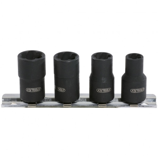 [913.3850] Bojātu uzgriežņu izskrūvēšanas muciņu komplekts, 3/8 collas, 8–13 mm, 4 gab. (913.3850, KS TOOLS)