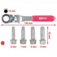 [918.3500] 1/2 collas bremžu suportu speciālo muciņu komplekts, 5 daļas (918.3500, KS TOOLS)