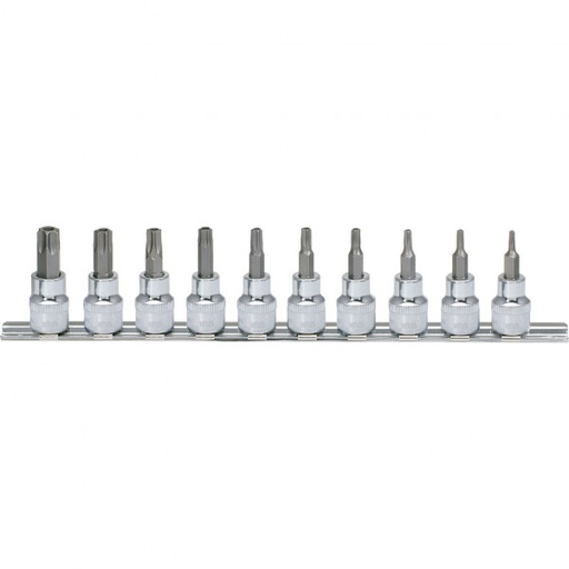 [918.3970] 3/8" CHROMEplus Torx uzgaļu muciņu komplekts ar caurumu, TB10–TB55, 10 gab. (918.3970, KS TOOLS)