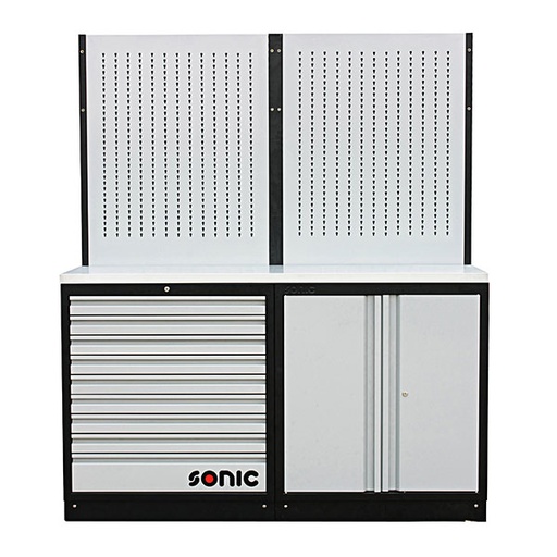 [4731702] Workbench with stainless steel top and back panel (4731702, SONIC)