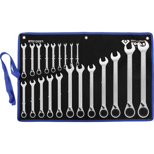 [BT013221] Sprūdrata kombinēto atslēgu komplekts ar reversu, 21 gab., 6-32 mm (BT013221, KS TOOLS)