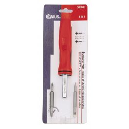 [508003] Handle with 4-piece screwdriver bit set (508003, GENIUS)