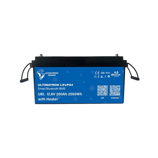 [UBL-12-200H-PRO] Ličio akumuliatorius LiFePO4 12,8 V 200 Ah su Bluetooth, išmaniuoju BMS ir šildymu (UBL-12-200H-PRO, ULTIMATRON)