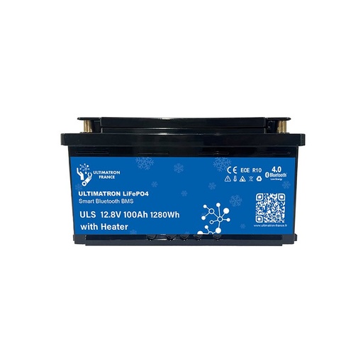 [ULS-12-100H] Litija akumulators zem sēdekļa LiFePO4 12,8 V 100 Ah ar Bluetooth, viedo BMS un apsildi (ULS-12-100H, ULTIMATRON)