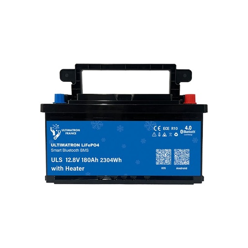 [ULS-12-180H] Litija akumulators zem sēdekļa LiFePO4 12,8 V 180 Ah ar Bluetooth, viedo BMS un apsildi (ULS-12-180H, ULTIMATRON)