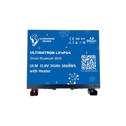 [ULM-12-310H] Litija akumulators zem sēdekļa LiFePO4 12,8 V 310 Ah ar Bluetooth, viedo BMS un apsildi (ULM-12-310H, ULTIMATRON)