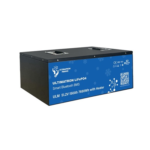 [ULM-48-150H] Ličio akumuliatorius LiFePO4 51,2 V 150 Ah su Bluetooth, išmaniuoju BMS ir šildymu (ULM-48-150H, ULTIMATRON)