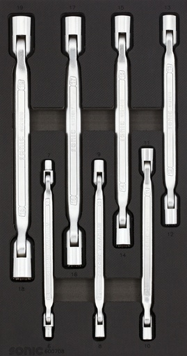 [600708] Sonic Swivel Head Wrench Set for Trolleys 7pcs (600708, SONIC)